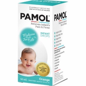 PAMOL infant elixir 60ml婴儿退烧止痛液 橙子味